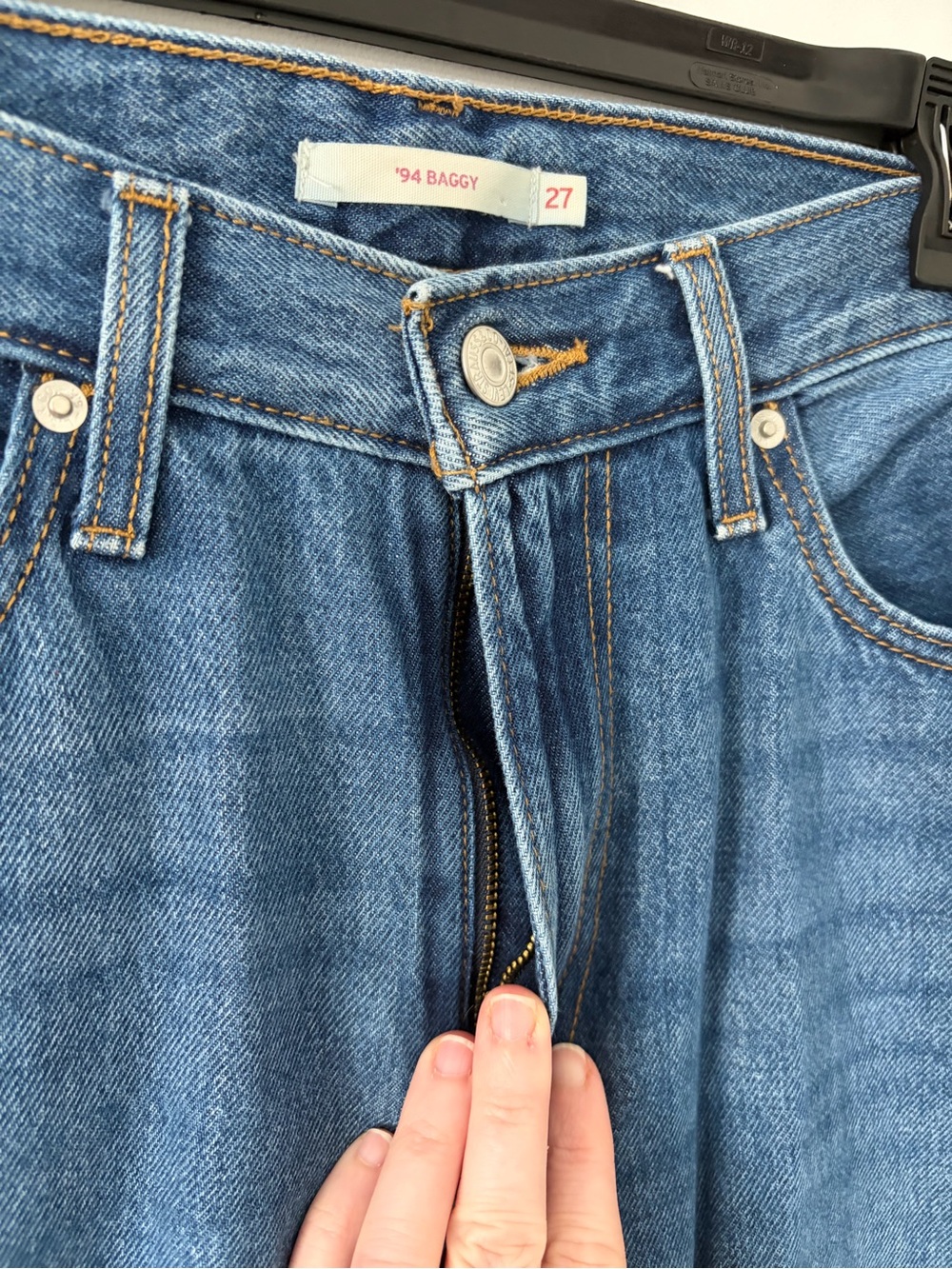 Levi’s ‘94 Baggy Wide Leg Medium Wash Blue Denim Jeans 27 - Picture 5 of 10